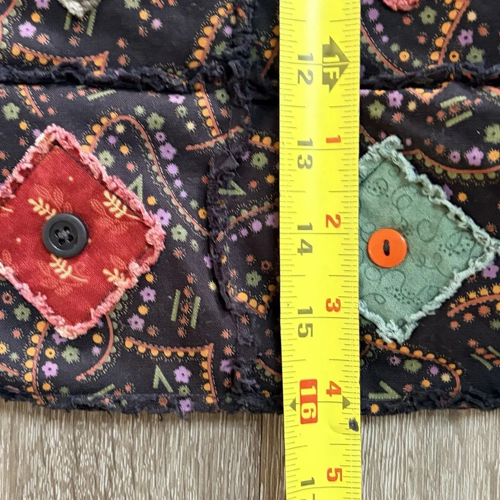 Handmade Quilted‎ Patchwork Multicolor Square Tote Shoulder Boho Bag